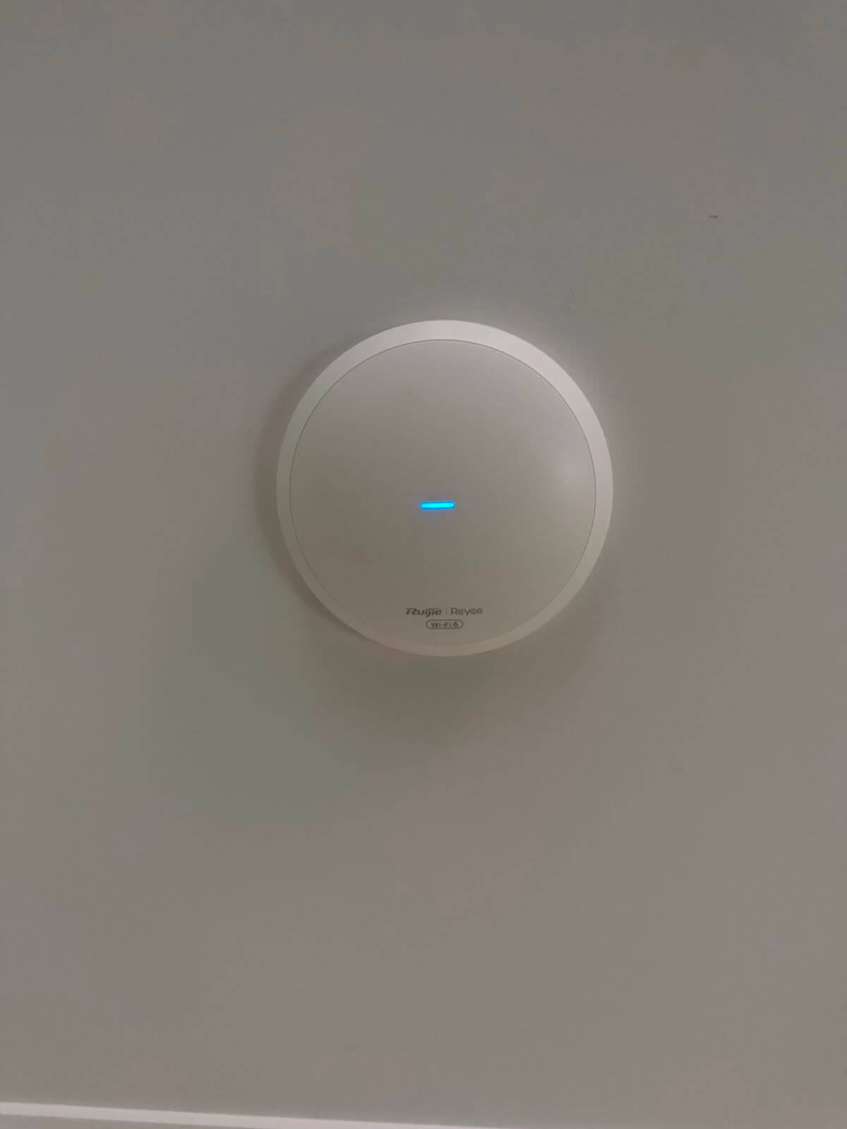 Ruijie Reyee WiFi 6 ceiling mounted access point installed in a childcare centre at Huonville, Tasmania